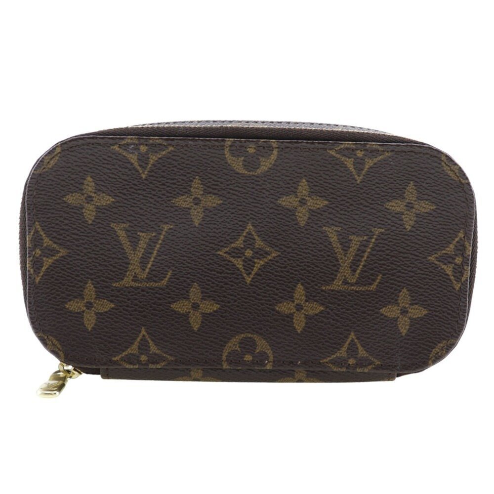 LOUIS VUITTON Authentic Brown Monogram Canvas Pouch - Picture 1 of 12